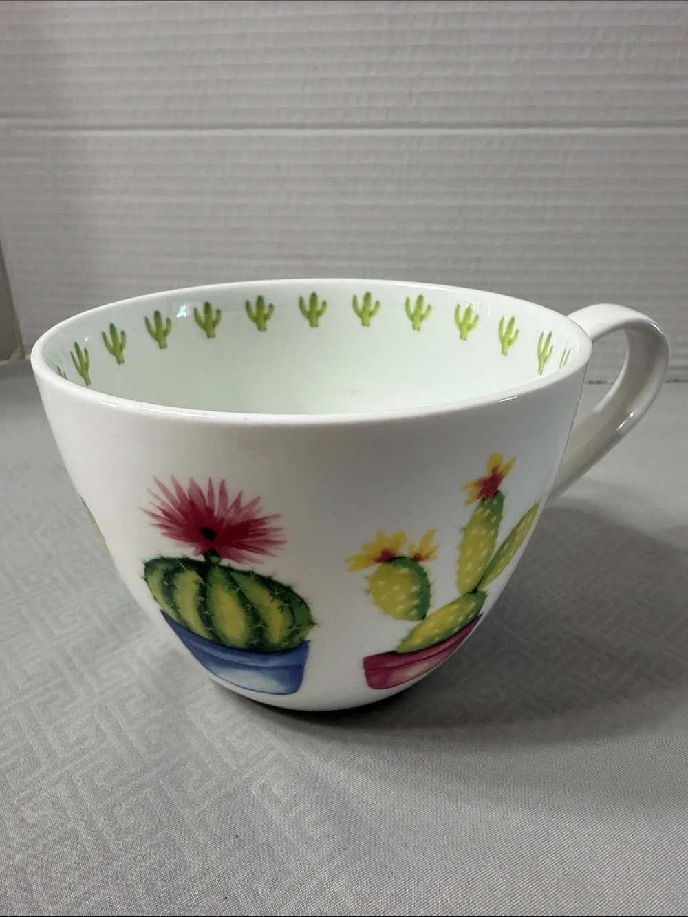 Portobello by Design Desert Cactus Pattern Bone China Oversized Mug Multicolor